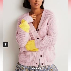 Brand new Boden sweater. Pink with yellow accent sleeves. Size 8